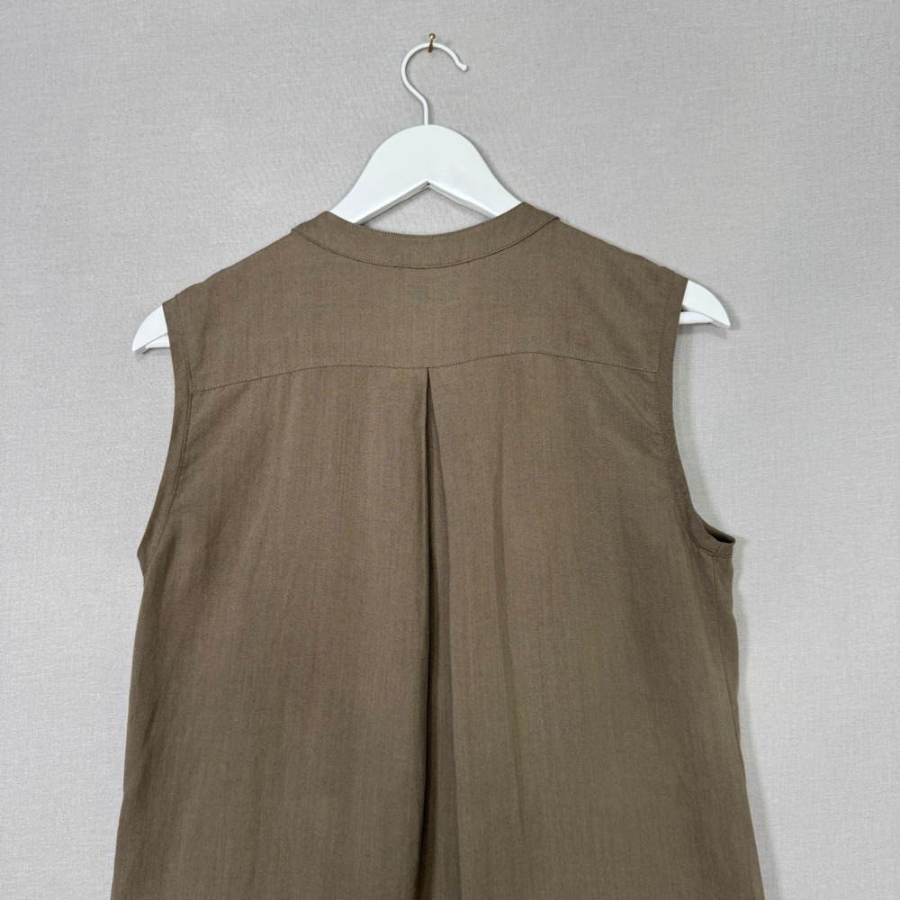 Nau Flaxible Sable Linen Blend Sleeveless Dress Womens S Green Utility Safari - Picture 8 of 14